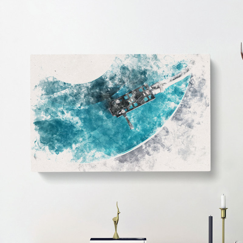 The Record Player Needle - Wrapped Canvas, 50cm H x 76cm W x 3cm D