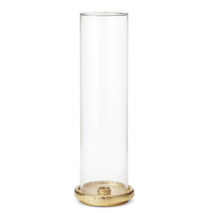 AERIN Colette woven cane, brass and glass candle holder