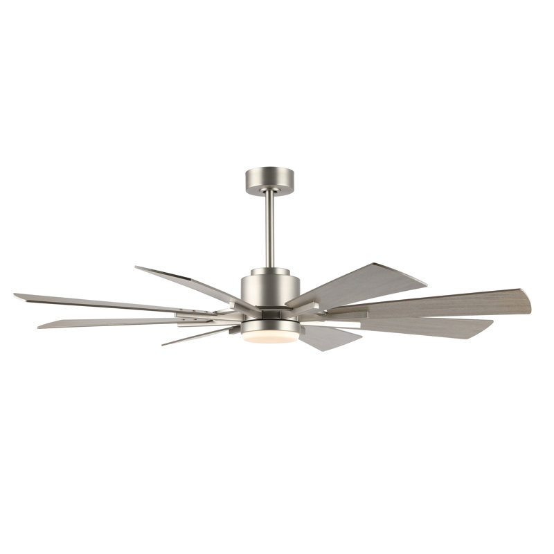 Avgoustinos DC Ceiling Fan with LED Light and Remote, 80", Nickel