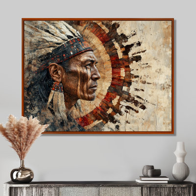 Halterman Native American Warrior Energy Of Forest V - Native American Warrior, art mural