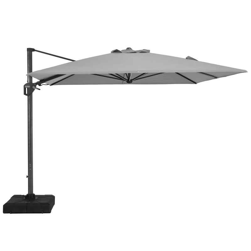 Parasol en porte-à-faux carré Cheetara, gris