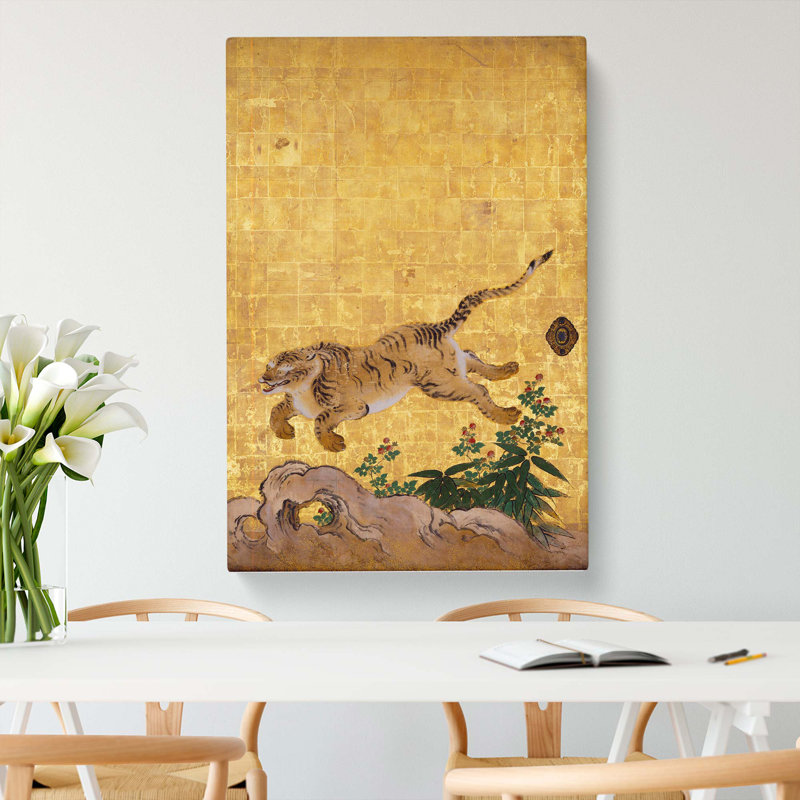Leaping Tiger by Hashimoto Gaho - Wrapped Canvas Print, 50cm H x 35cm W x 3cm D
