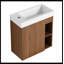 Meuble-lavabo mural flottant 20 po avec lavabo en résine blanche et porte d'armoire à fermeture en douceur