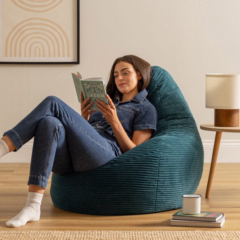 Dalton Corduroy Recliner Bean Bag, Teal Green