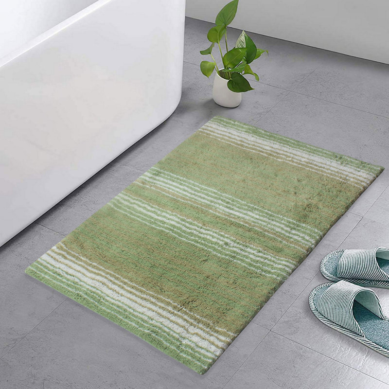 Griffie Plush 100 % Cotton Bath Rug, Single - 21" L x 34" W, Sage