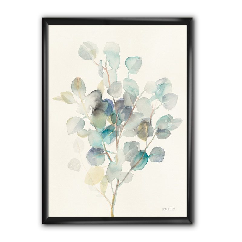 Feuilles d'eucalyptus Tybalt I - reproduction d'art sur toile, H 40 po x l 30 po x P 1,5 po, Cadre noir