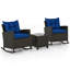 Ensemble de 3 chaises berçantes en osier de patio avec table en verre trempé et coussins doux d'extérieur-2017659808-2017659814