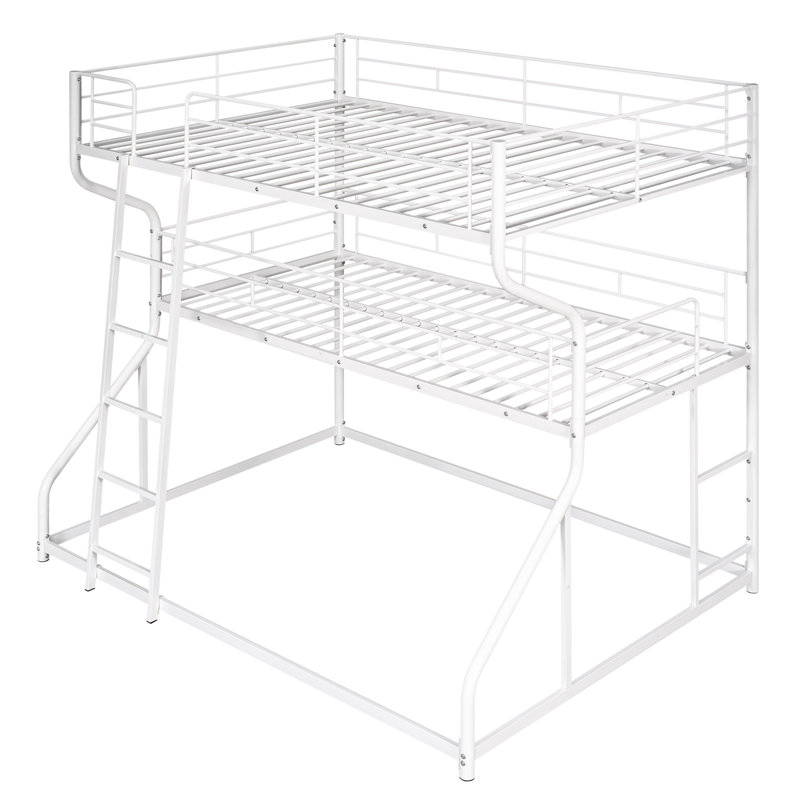 Hollen Kids Extra Long Full Over Extra Long Twin Over Queen Bunk Bed, White