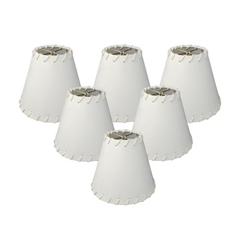 Abat-jour de lustre en faux suède avec garniture Whipstich RDI, H 4,5 po x l 5 po x P 5 po, Coquille d'œuf