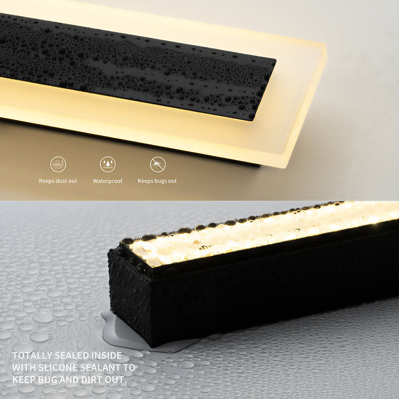 Estefanie Acrylic 32" LED Outdoor Porch Wall Lights for Patio Yard Garage 20W Dimmable 2700K, 31.69" H x 3.15" W x 1.73" D