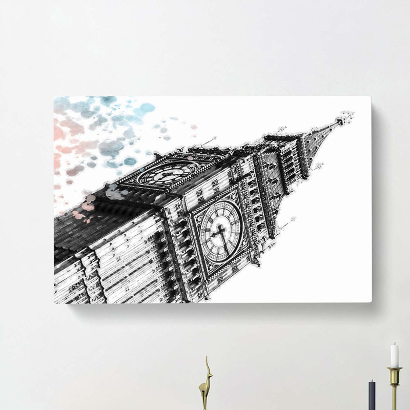 Big Ben in London in Abstract - Wrapped Canvas, 35cm H x 50cm W x 3cm D