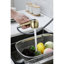 Robinet de lavabo extractible simple à fonction de jet double en acier inoxydable doré, buse haute rotative à 360 °, débit d'eau et température facile, conception rouille avec acier inoxydable pour la lessive, rotation de la buse,