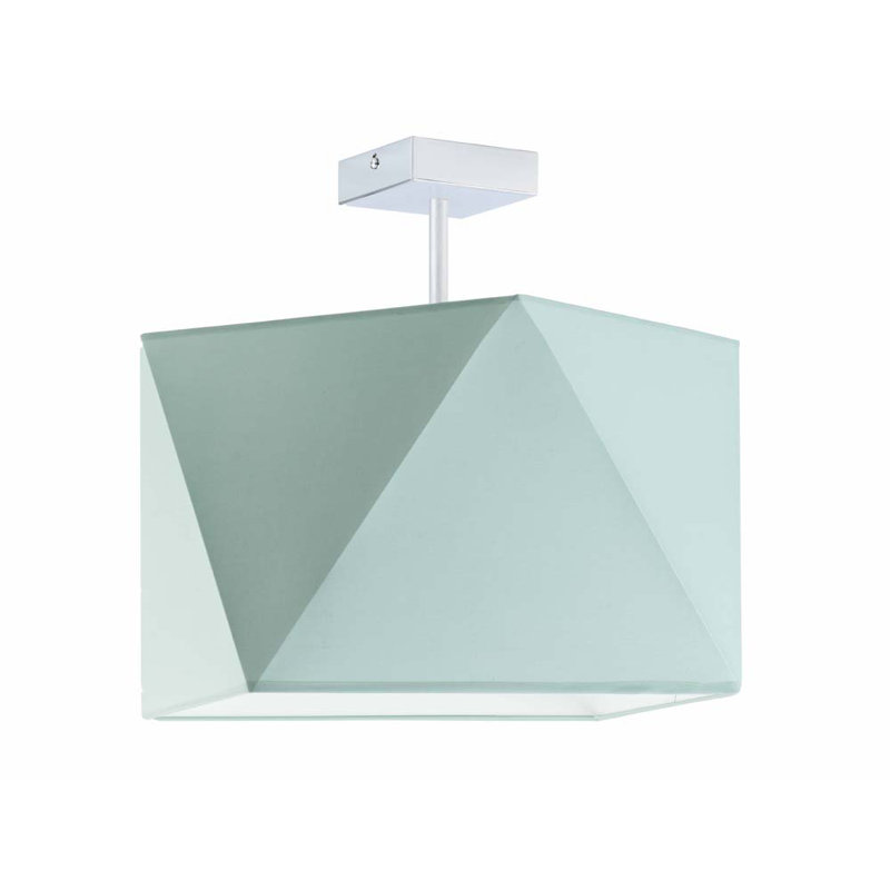 Demarian Fabric Semi Flush Mount, Mint Green, Light Grey