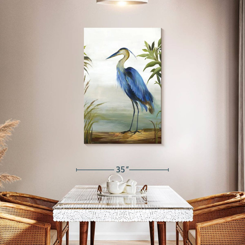 «Blue Heron», reproduction sur toile, H 30 po x l 45 po x P 1,25 po