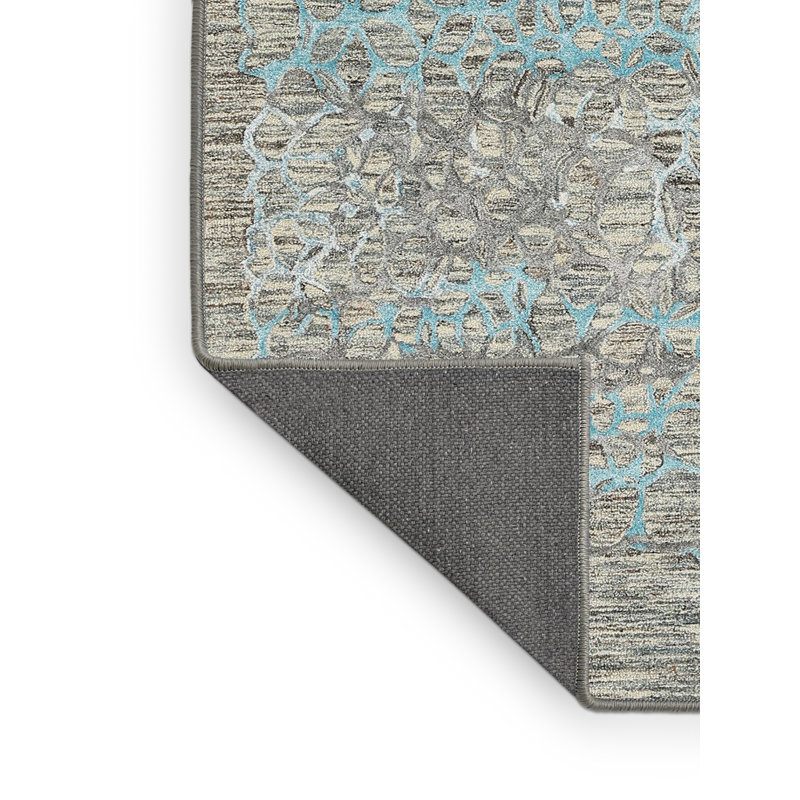 Tapis abstrait gris / bleu, Rectangle 8 pi x 10 pi