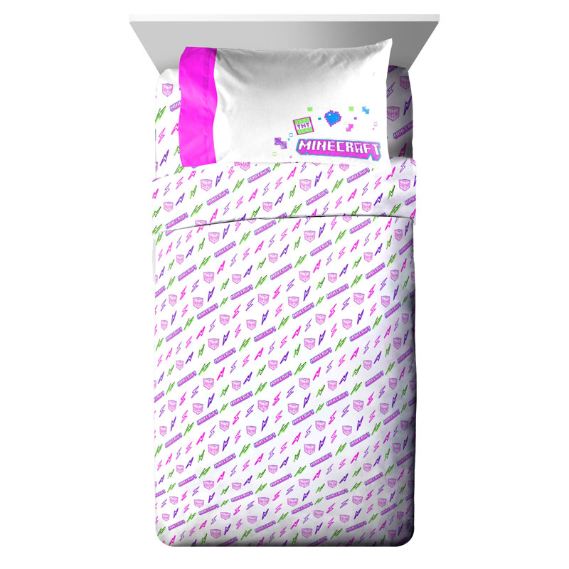 Minecraft Cyber Neon Twin Bed Set