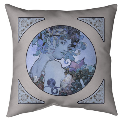 Coussin de sol à panneaux de fruit Alphonse Mucha-standard