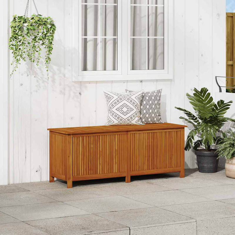 Acacia Wood Outdoor Deck Storage Box with Gas Lifts