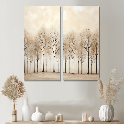 Harmonous Beige Tree Art V - Beige Wall Art