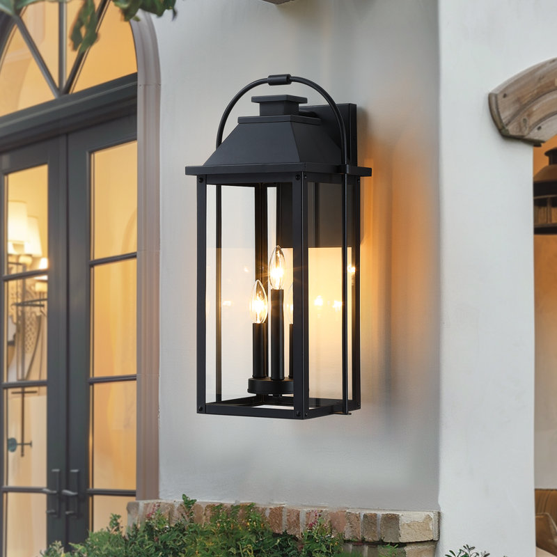 22.5" H 3-Light Large Black Outdoor Wall Lantern Sconce, 22.5" H - 3 light sockets, Matte Black