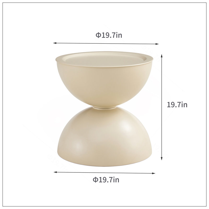 Table d'appoint multifonctionnelle Milk White, H 19,7 po x L 19,7 po x l 19,7 po, Blanc lait
