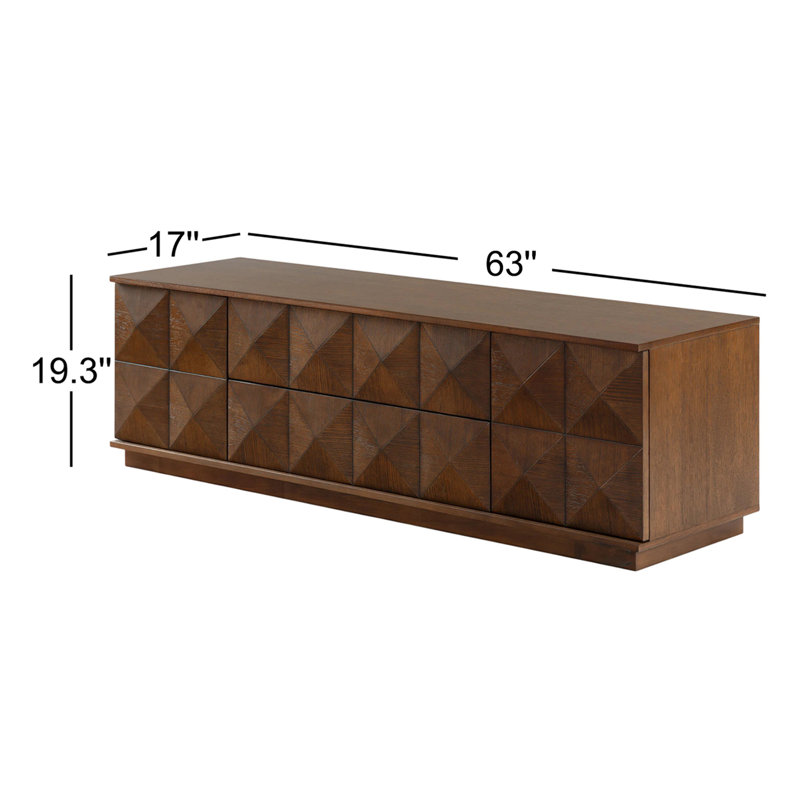 Patty 4 Door Wood Media Stand, Walnut