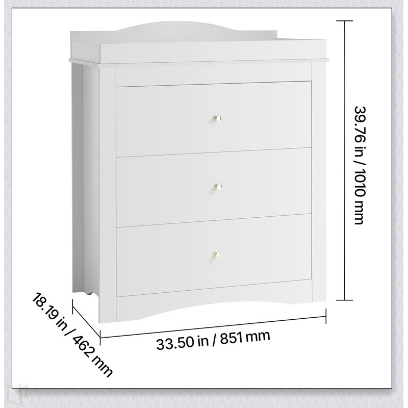 Table à langer avec 3 tiroirs