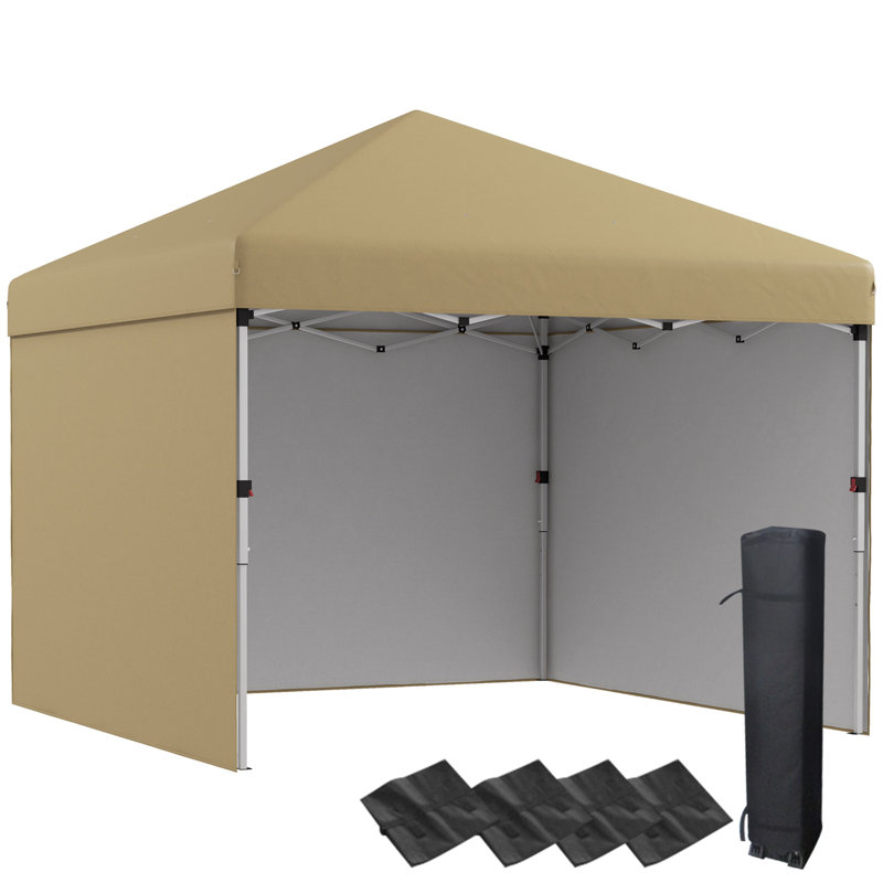 Outsunny 10' x 10' Pop Up Canopy Tent with 3 Sidewalls