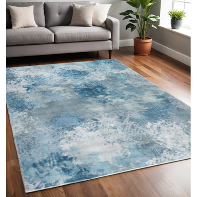 Tapis bleu et blanc Sky