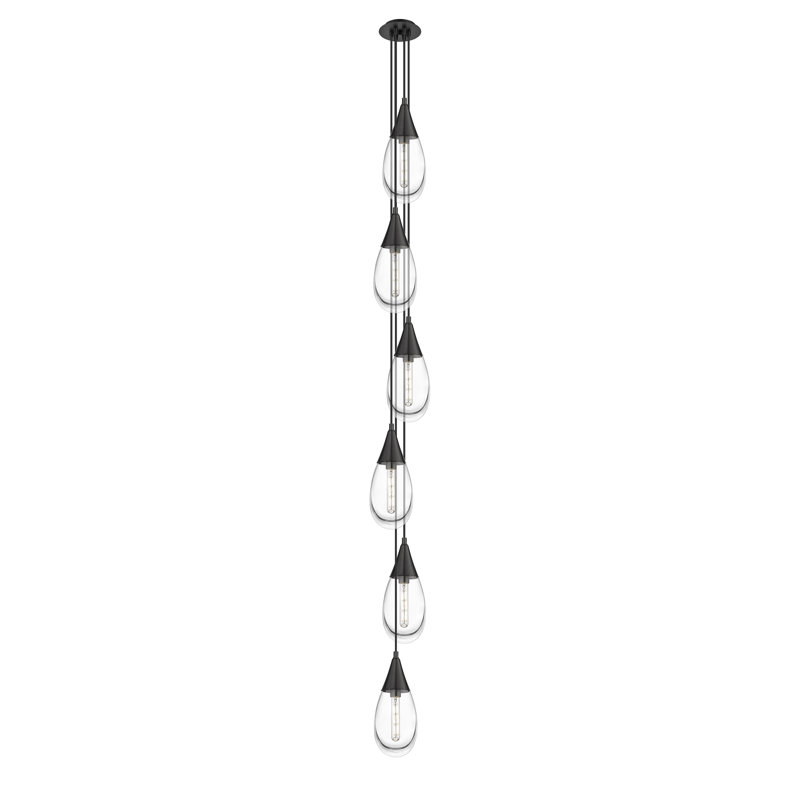 Stamant 6 - Light Cluster Pendant, Clear, Matte Black