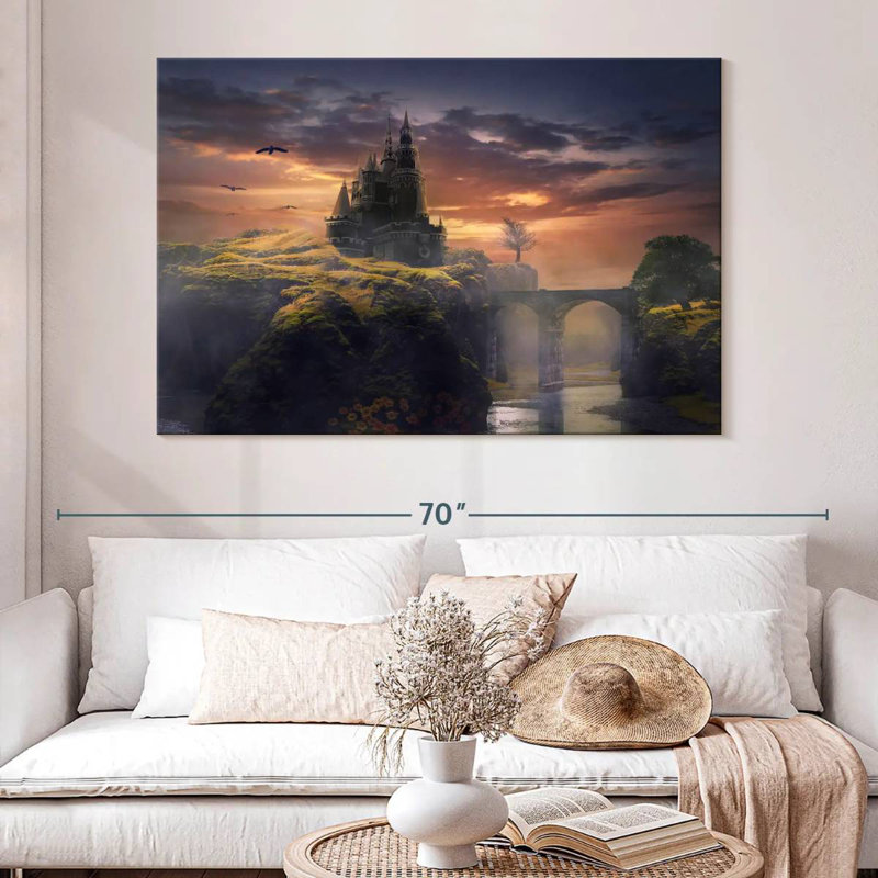 Lilie Castle Fantasy Landscape, 34" H x 51" W