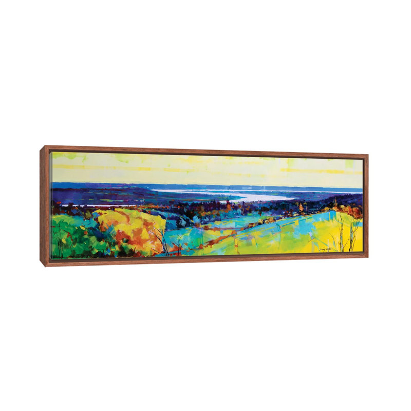 Sabrina II by Doug Eaton - Panoramic Painting on Canvas, Classic Brown Wood Framed, 30.48 cm H x 91.44 cm W