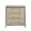 Table de chevet de style moderne avec port de charge, 3 tiroirs, table de chevet au fini gris clair | Idée de cadeau