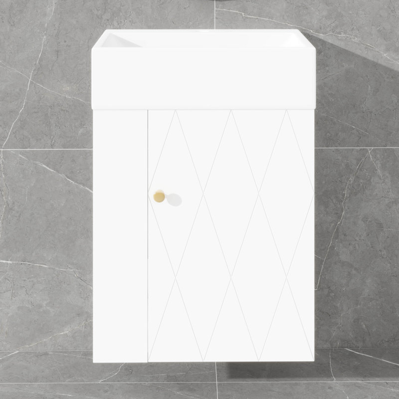 Meuble-lavabo 20 po avec lavabo en céramique, Blanc