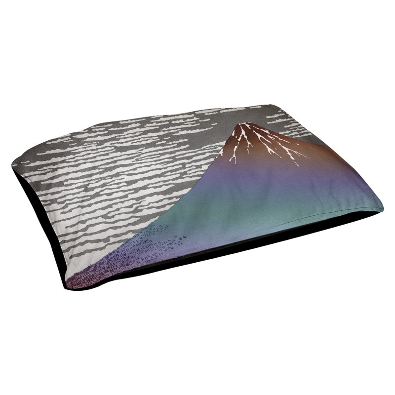 Coussin pour chien d'intérieur / extérieur Burkart, Petit (l 29,5 po x P 19,5 po x H 9,5 po), Brun / bleu / rose