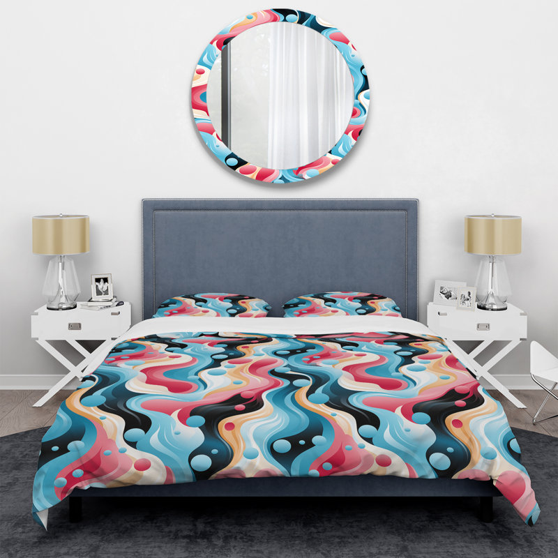 Popart Bubblegum Mirage I Abstract Duvet Cover, King Duvet Cover + 2 King Shams