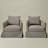 32" W Down Fill Upholstered Slipcover Swivel Barrel Chair with Pillow Back Set of 2-748709802