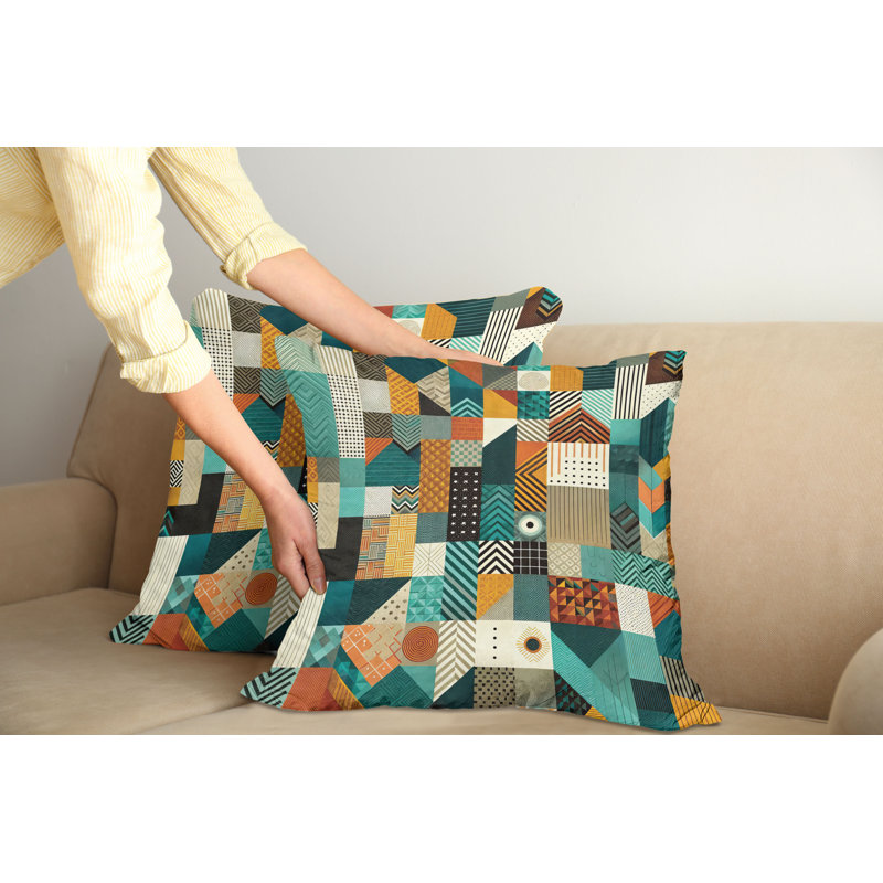 Fabric Reversible Throw Pillow, 20"H x 20"W, Square