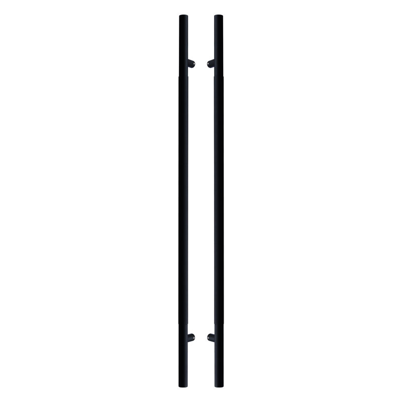 Knurled Long Door Pull, 72", Double-Sided, Matte Black, 72"