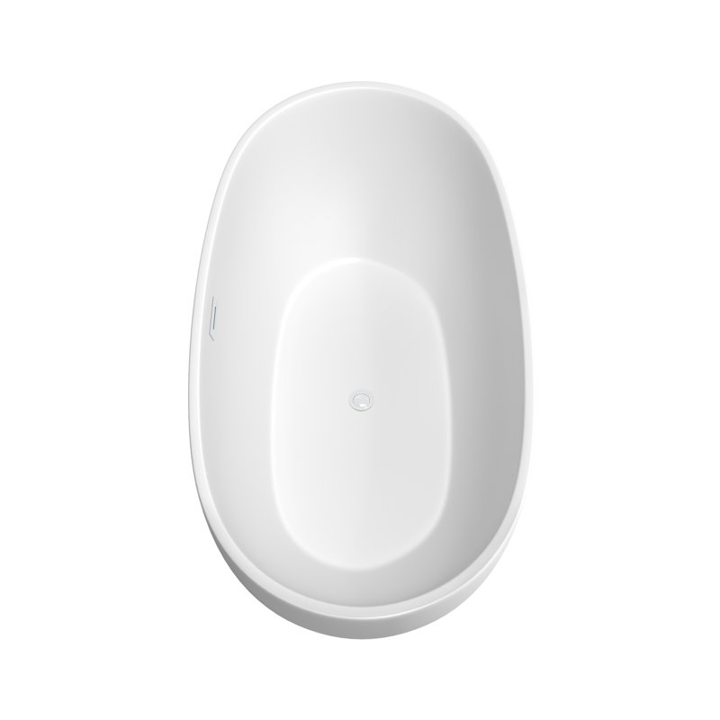 Juno 63'' x 32'' Soaking Acrylic Bathtub with Faucet, Matte White/Shiny White/Matte Black