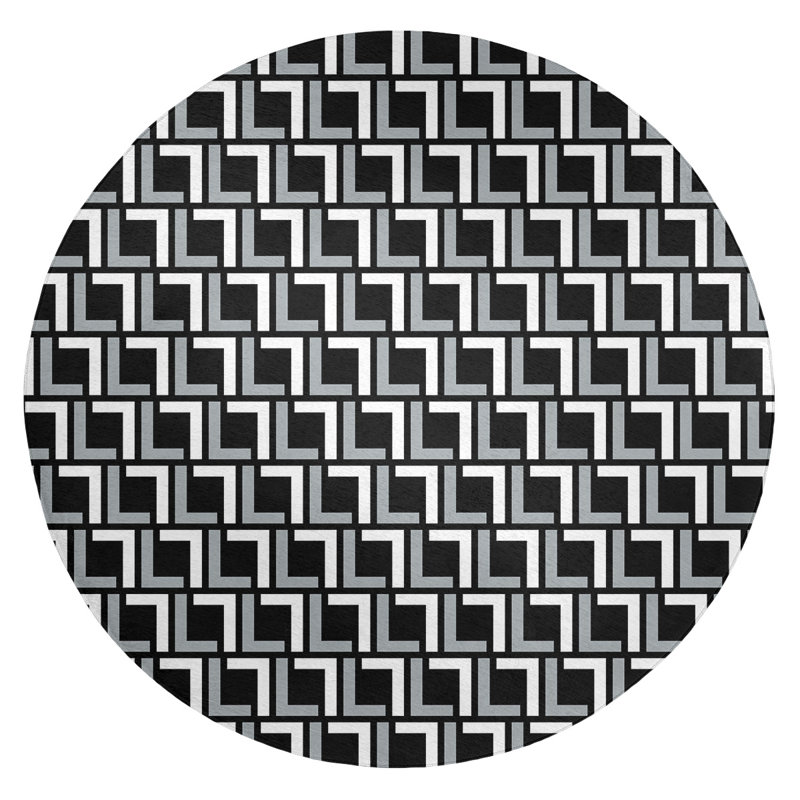 Geometric Indoor Rug, Round 5'