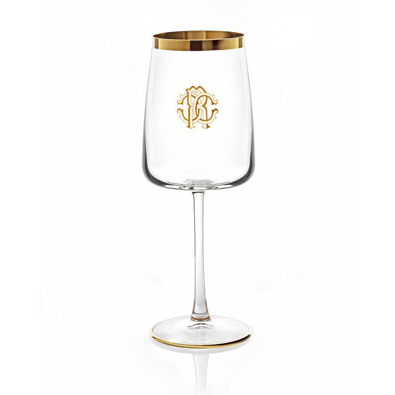 Wine Goblet NEW MONOGRAM  Gold 14.5 oz, H 8.5 in, 14.5 oz