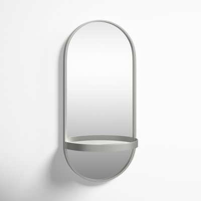 Lumi Metal Flat Mirror with Shelves