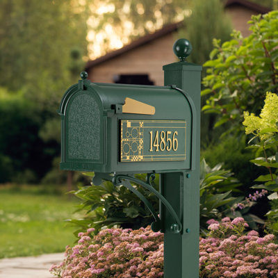 Package: Deluxe Mailbox Frank Lloyd Wright Coonley Package #2 (Capitol Mailbox, Deluxe Post, Personalized Coonley Side Plaques)