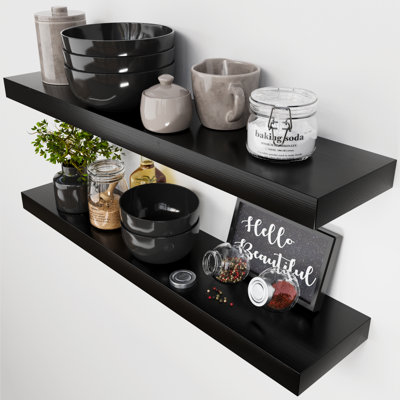Solid Wood Floating Shelves, Wooden Shelves for Wall