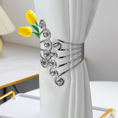 Kbndieu Curtain Metal Buckle Spring Hollow Buckle Adjustable Curtain Buckle