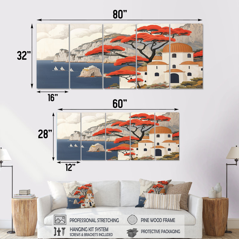 Ambriel - Italy Wall Art Living Room Set, 32" H x 80" W