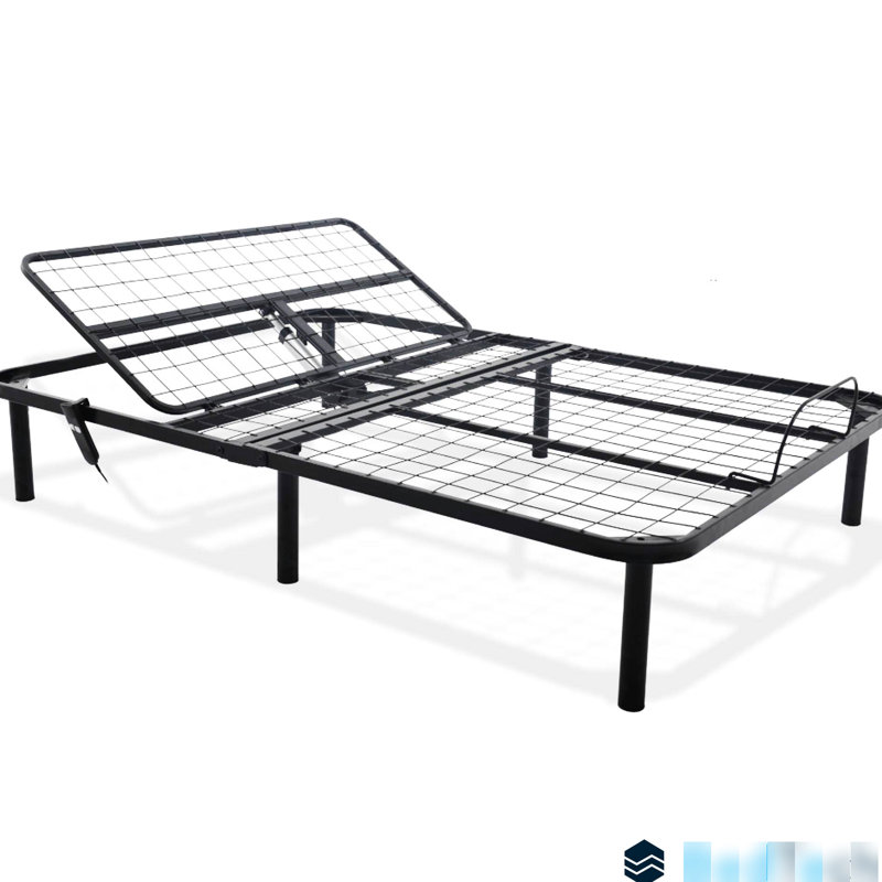 Base de lit pour grand lit réglable, capacité de 850 lb, fabrication en acier robuste, noir, base sans sommier avec fonctionnalité, acier de 850 lb, requis