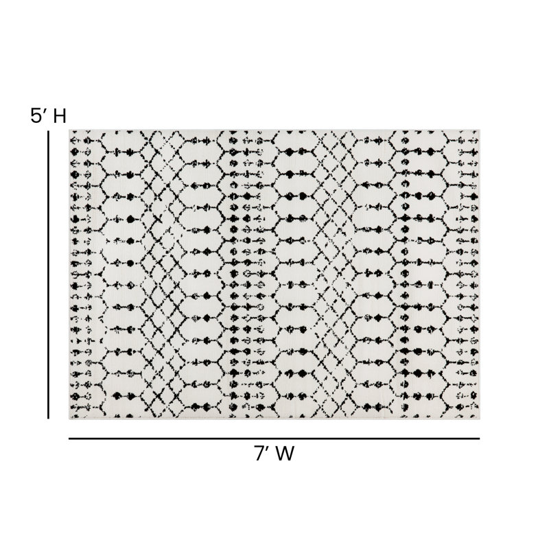 Geometric Indoor Rug, Rectangle 5' x 7'
