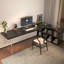 Noir + bureau rectangulaire en bois massif transparent + acrylique-108994816
